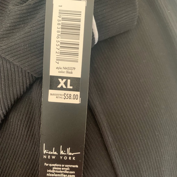 Nicole Miller XL Black with White Trim Pajama Set - NWT - Picture 7 of 9